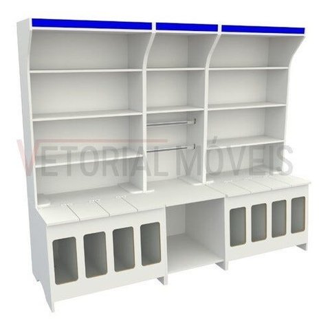 Expositor De Ração Pet Box (vitrine Prateleira Balcão Cães) - Branco
