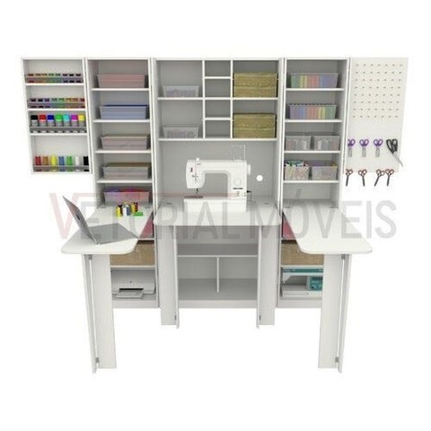 Armário Multifuncional Ateliê M1 Estação Trabalho Costura - Branco