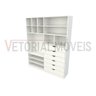 Armário Arara Gaveta Samara M4 100% Mdf (closet / Colmeia) - Branco - 4