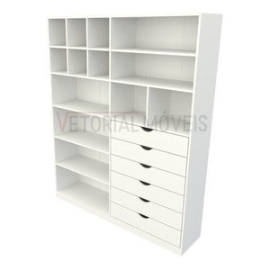 Armário Arara Gaveta Samara M4 100% Mdf (closet / Colmeia) - Branco