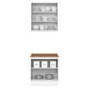 Ver imagem 6 de Cozinha Modulada Americana 2 Peças Aéreo e Balcão 80cm Branco/nature com Tampo Mdp - Móveis Henn