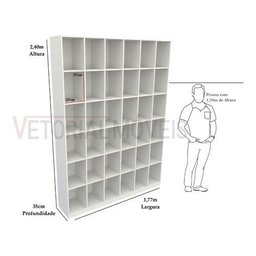 Armário Colmeia M8 100% Mdf (closet Lojas Roupas Expositor) - Branco - 4