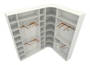 Ver imagem 3 de Conjunto Closet Loja Armário Colmeia Cabideiro M50 100% Mdf - Branco