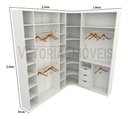 Ver imagem 1 de Conjunto Closet Loja Armário Colmeia Cabideiro M50 100% Mdf - Branco