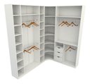 Ver imagem 2 de Conjunto Closet Loja Armário Colmeia Cabideiro M50 100% Mdf - Branco