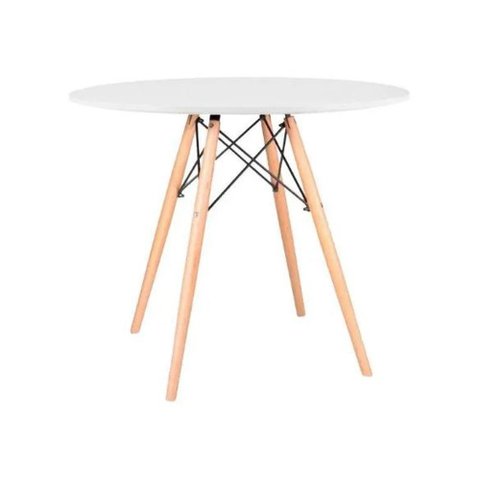 Mesa de Jantar Redonda Eames Eiffel 120cm Branca
