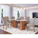 Ver imagem 2 de Conjunto de Mesa de Jantar Tampo de Vidro Off White Ester 1,80 com e 6 Cadeiras Paola Cinamomo/