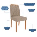 Ver imagem 6 de Conjunto de Mesa de Jantar Tampo de Vidro Off White Ester 1,80 com e 6 Cadeiras Paola Cinamomo/