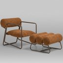 Ver imagem 2 de Poltrona com Puff Detroit Bouclé Terracota - Nexta Casa