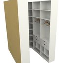 Ver imagem 3 de Conjunto Closet Loja Armário Colmeia Cabideiro M52 100% Mdf - Branco