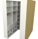 Ver imagem 2 de Conjunto Closet Loja Armário Colmeia Cabideiro M52 100% Mdf - Branco