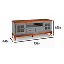 Ver imagem 2 de Rack para TV até 75 Polegadas 195cm 2 Portas Vidro Cruzeta 2 Gavetas Prateleira Interna Pés Luis Xv