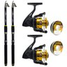 Kit Pesca 2 Molinete Sol Com 2 Varas Telesc 2,70mts 2 Linhas - 2