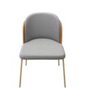 Ver imagem 1 de Cadeira Estofada com Encosto Curvo e Base em Aço Carbono – Luna Exclusiva Linho Cinza