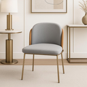 Ver imagem 4 de Cadeira Estofada com Encosto Curvo e Base em Aço Carbono – Luna Exclusiva Linho Cinza