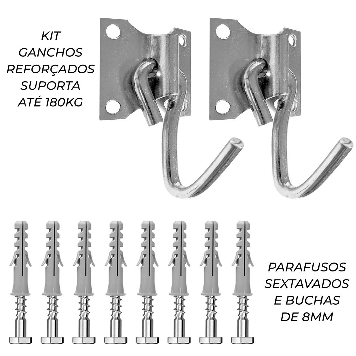 Kit Rede de Dormir Casal Vermelha + Ganchos Costura Reforçada - 4