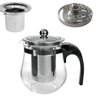 Chaleira Vidro Infusor Inox Bule 500ml Grande Cha Cafe Coador Jarra Transparente Luxo - 6