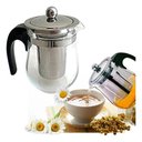 Ver imagem 4 de Chaleira Vidro Infusor Inox Bule 500ml Grande Cha Cafe Coador Jarra Transparente Luxo