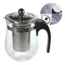 Ver imagem 2 de Chaleira Vidro Infusor Inox Bule 500ml Grande Cha Cafe Coador Jarra Transparente Luxo
