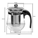 Ver imagem 7 de Chaleira Vidro Infusor Inox Bule 500ml Grande Cha Cafe Coador Jarra Transparente Luxo