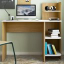 Ver imagem 1 de Mesa Escrivaninha Link 3 Prateleiras Carvalho/branco - Artely