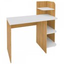 Ver imagem 4 de Mesa Escrivaninha Link 3 Prateleiras Carvalho/branco - Artely