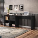 Ver imagem 2 de Escrivaninha Mesa Computador Preta Reta ou em L 2 Gavetas Top Nt2060 Notável 75x200x45