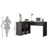 Escrivaninha Mesa Computador Preta Reta ou em L 2 Gavetas Top Nt2060 Notável 75x200x45 - 4