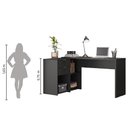 Ver imagem 4 de Escrivaninha Mesa Computador Preta Reta ou em L 2 Gavetas Top Nt2060 Notável 75x200x45