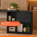Ver imagem 7 de Escrivaninha Mesa Computador Preta Reta ou em L 2 Gavetas Top NT2060 Notável 75x200x45