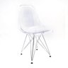 CADEIRA EAMES DSR CRISTAL POLICARBONATO BASE EIFFEL CROMADA - 1