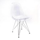 Ver imagem 1 de CADEIRA EAMES DSR CRISTAL POLICARBONATO BASE EIFFEL CROMADA