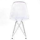 Ver imagem 5 de CADEIRA EAMES DSR CRISTAL POLICARBONATO BASE EIFFEL CROMADA