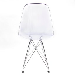 CADEIRA EAMES DSR CRISTAL POLICARBONATO BASE EIFFEL CROMADA - 5
