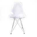 Ver imagem 3 de CADEIRA EAMES DSR CRISTAL POLICARBONATO BASE EIFFEL CROMADA
