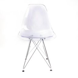 CADEIRA EAMES DSR CRISTAL POLICARBONATO BASE EIFFEL CROMADA - 3