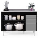 Ver imagem 3 de Balcão Gabinete com Pia Inox 120cm Michigan Preto/Cinza - Lumil Lumil Móveis