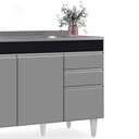 Ver imagem 5 de Balcão Gabinete com Pia Inox 120cm Michigan Preto/Cinza - Lumil Lumil Móveis