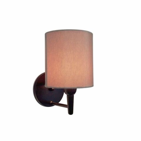 Arandela Cilíndrica Vivare Md-2009 Base Preto Cúpula em Tecido - Bivolt Preta-palha 127/220v