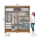 Ver imagem 3 de Guarda-Roupa Solteiro 2 Portas de Correr 3 Gavetas com Espelho Prime Off White/Cinamomo