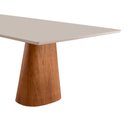 Ver imagem 3 de Mesa para Sala de Jantar Noronha 220cm Madeira com Vidro Mod Cinamomo Imbuia-off White