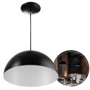 Ver imagem 2 de Luminaria de Teto Pendente Meia Lua 60 Cm Preto/branco