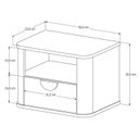 Ver imagem 3 de Conjunto com 2 Mesas de Cabeceira Suspensa Curva Buriti com Puxador de Madeira