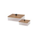 Ver imagem 1 de Cj Caixas Decor em Acrilico Transparente e Madeira 2pcs 24cm