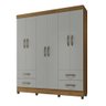 Guarda Roupa de Casal Veneza 6 Portas Freijó/Concreto - Bela Móveis - 1