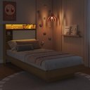 Ver imagem 3 de Cama de Solteiro 90 Suspensa com Ilunimação em LED e Organizador na Cabeceira Cancun Cor Mel/
