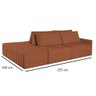 Sofá Ilha Marrocos Modular com Puff 255 Cm Bouclê Terracota - 2