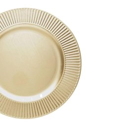 Jogo 4 Sousplat de Mesa Redondo Primer Dourado Plástico Lyor 33cm - 5