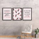 Ver imagem 2 de Kit 3 Quadros Decorativos Esmalteria 24x18cm - com vidro:Madeira branca