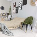 Ver imagem 3 de Futon Casal Tokio Sofá Cama Bege com Madeira Maciça